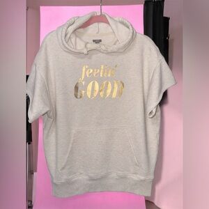 Women's Aerie Cream Feelin Good
Short Sleeve Hoodie Sweatshirt Size‎ small